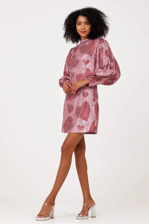 Hearts Sequin Mini Dress